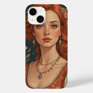 Elegante roodharige prinses iPhone hoesje