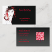 Elegante roodharige vrouw haar stylist visitekaartje (Voorkant / Achterkant)