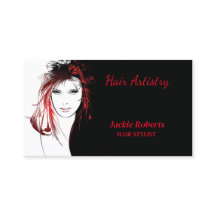 Elegante roodharige vrouw haar stylist