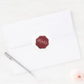 Elegante roodrode nepwaszegel hart envelop ronde sticker (Envelop)