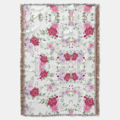 Elegante roodwijn & roze lavendel bloementuin deken (Voorkant Verticaal)