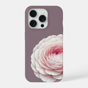 Elegante Rookkleurige Mauve Blush Bloem iPhone 15 Pro Case