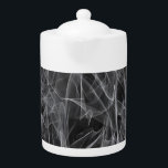 Elegante rookwervels – Mystieke esthetiek Theepot<br><div class="desc">Dit abstracte rookpatroonontwerp in zwart-wit boeit met zijn elegante,  mystieke esthetiek. De zachte,  wervelende rooklijnen creëer hebben een fascinerende diepte en dynamiek. Ideaal voor moderne accessoires,  minimalistische wandkunst of stijlvolle mode-items. Ideaal voor diegenen die houden van ingetogen elegantie met een vleugje mysterie.</div>