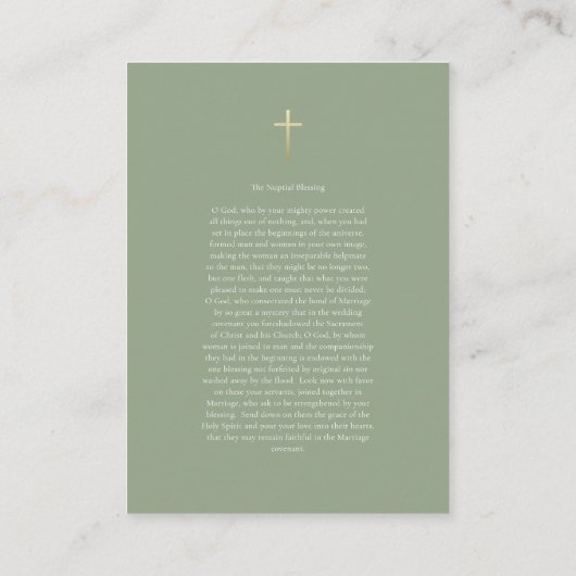 Elegante rooms-katholieke trouwfoto- gebedskaart plaatskaartje (Achterkant)