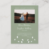 Elegante rooms-katholieke trouwfoto- gebedskaart plaatskaartje (Voorkant)