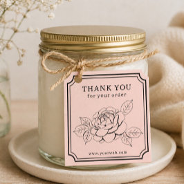 Elegante Roos Bedankt-Label voor Kleine Zakelijke Bedankjes Labels