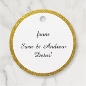Elegante Roos Bloem Goud Glitters Bedankjes Labels (Achterkant)