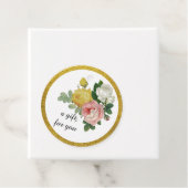 Elegante Roos Bloem Goud Glitters Bedankjes Labels (In situ)