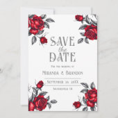 Elegante Roos Bloemen bruiloft Save the Date Kaart (Voorkant)