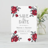 Elegante Roos Bloemen bruiloft Save the Date Kaart (Staand voorkant)