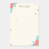 Elegante Roos Bloemen gepersonaliseerd Post-it® Notes (Voorkant)
