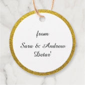 Elegante Roos Bloemige Gouden Glitters Bedankjes Labels (Achterkant)