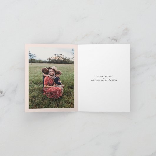 Elegante Roos Bloemrijke Romance Foto Moederdag Kaart (Binnen)