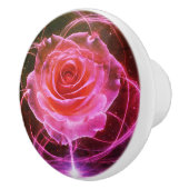 Elegante Roos Bloom: Gepersonaliseerde Deurknop Ac Keramische Knop (Rechts)