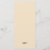 Elegante Roos Boho Bloemige Waterverf Menu (Achterkant)