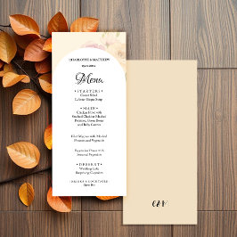 Elegante Roos Boho Bloemige Waterverf Menu