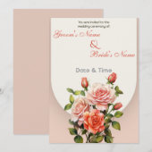 Elegante Roos Boog Save the Date Kaart (Voorkant / Achterkant)