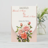 Elegante Roos Boog Save the Date Kaart (Staand voorkant)
