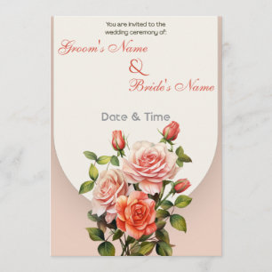 Elegante Roos Boog Save the Date Kaart