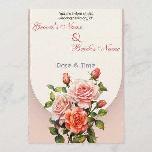 Elegante Roos Boog Save the Date Kaart (Voorkant)