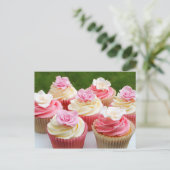 Elegante Roos bruiloft cupcakes Briefkaart (Staand voorkant)