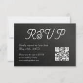Elegante Roos bruiloft QR Code RSVP-kaart Notitiekaartje (Voorkant)