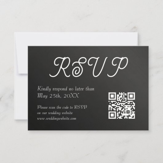 Elegante Roos bruiloft QR Code RSVP-kaart Notitiekaartje (Voorkant)