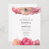 Elegante  roos bruiloft uitnodiging (Voorkant / Achterkant)