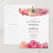 Elegante  roos bruiloft uitnodiging (Voorkant / Achterkant)