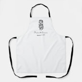 Elegante Roos Custom Monogram Datum Mooie Schort (Voorkant)