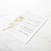 Elegante Roos Echte Gold Folie Wedding Folie Uitnodiging (Gedraaid)