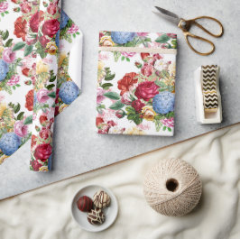 Elegante Roos en Hortensia's Bloemschikking Ambach Cadeaupapier