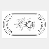 Elegante Roos Ex Libris Boekplaat Labels - Op Maat (Voorkant)