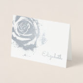 Elegante Roos Florale Vintage Bloem Folie Kaarten (Voorkant)