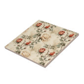 Elegante  Roos Flower Beige Floral Naadloos Tegeltje (Zijkant)