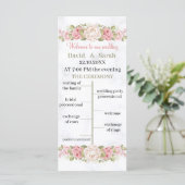 Elegante Roos Flower Custom Wedding Program Kaart (Staand voorkant)