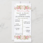 Elegante Roos Flower Custom Wedding Program Kaart (Voorkant)