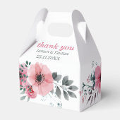 Elegante Roos Flower Gepersonaliseerd bruiloft Bedankdoosjes (Achterkant)