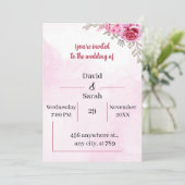 Elegante Roos Flower Gepersonaliseerd bruiloft Kaart (Staand voorkant)