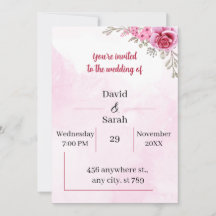 Elegante Roos Flower Gepersonaliseerd bruiloft