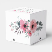 Elegante Roos Flower gepersonaliseerde bruiloft Bedankdoosjes (Achterkant)