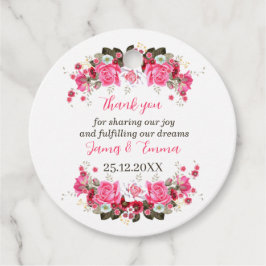 Elegante Roos Flower gepersonaliseerde bruiloft Bedankjes Labels