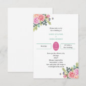 Elegante Roos Flower gepersonaliseerde bruiloft Kaart (Voorkant / Achterkant)