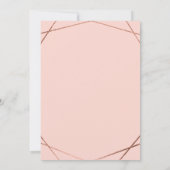 Elegante roos folie geometrische Bat Mitzvah uitno Kaart (Achterkant)