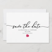 Elegante Roos foto Sla de datum op Kaart (Achterkant)