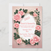 Elegante roos frame sjabloon trouw uitnodiging (Voorkant)