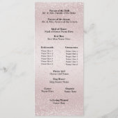 Elegante Roos Glitter -  Programma Programmakaart (Achterkant)