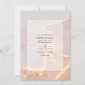 Elegante Roos Gold en Blush Alcohol Ink Wedding Kaart (Voorkant)