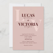 Elegante Roos Gold en Dark Wine Wedding Kaart (Voorkant)