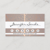 Elegante Roos Gold Leaf Tree Pattern Loyalty Kaart Visitekaartje (Voorkant)